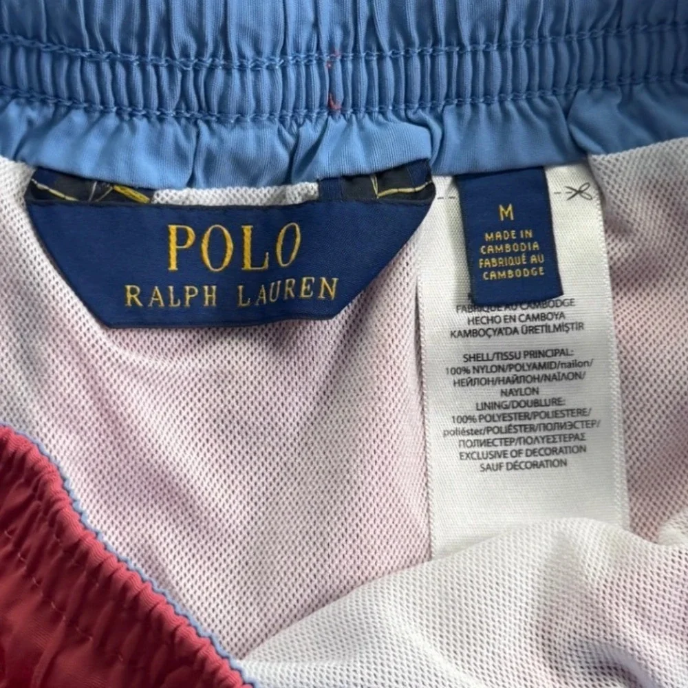 Polo Ralph Lauren Mens Colorblock Swim Trunks Blue Red Size M 710709645001